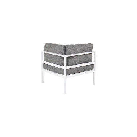 Copacabana Eckteil - Weißes Alu / Graues Kissen - ZEN ZONE Furniture
