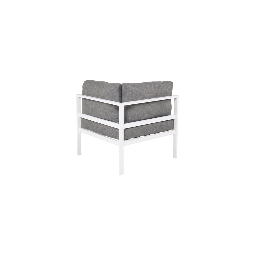 Copacabana Eckteil - Weißes Alu / Graues Kissen - ZEN ZONE Furniture