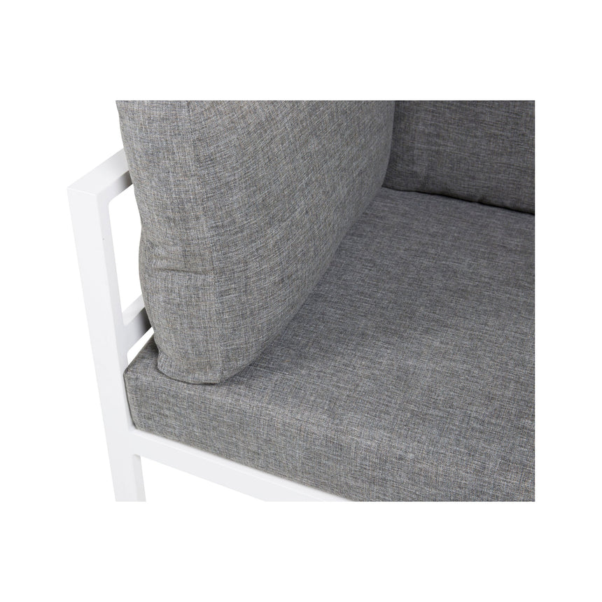 Copacabana Eckteil - Weißes Alu / Graues Kissen - ZEN ZONE Furniture
