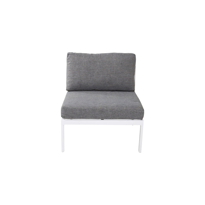 Copacabana Mittelteil - Weißes Alu / Graues Kissen - ZEN ZONE Furniture