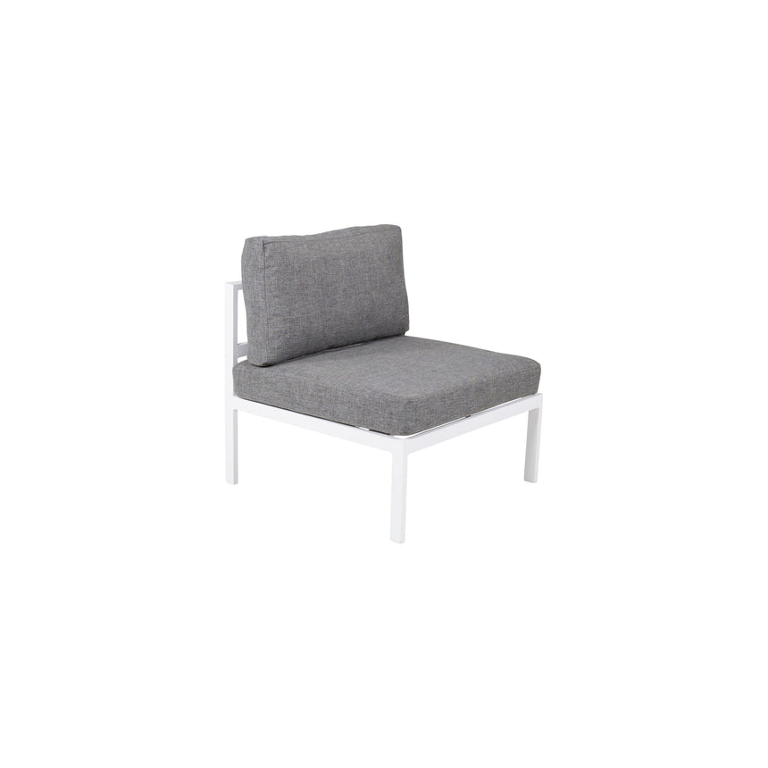 Copacabana Mittelteil - Weißes Alu / Graues Kissen - ZEN ZONE Furniture