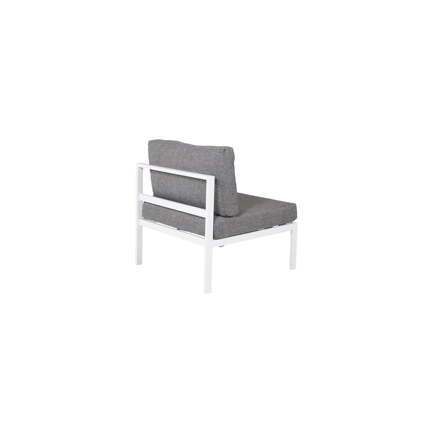 Copacabana Mittelteil - Weißes Alu / Graues Kissen - ZEN ZONE Furniture