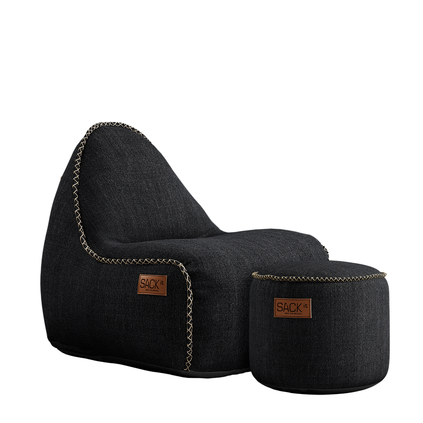 Cobana Lounge Chair jr. Black + Pouf - ZEN ZONE