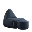 Cura Lounge Chair Dark Blue + Pouf - ZEN ZONE