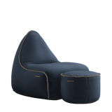 Cura Lounge Chair Dark Blue + Pouf - ZEN ZONE