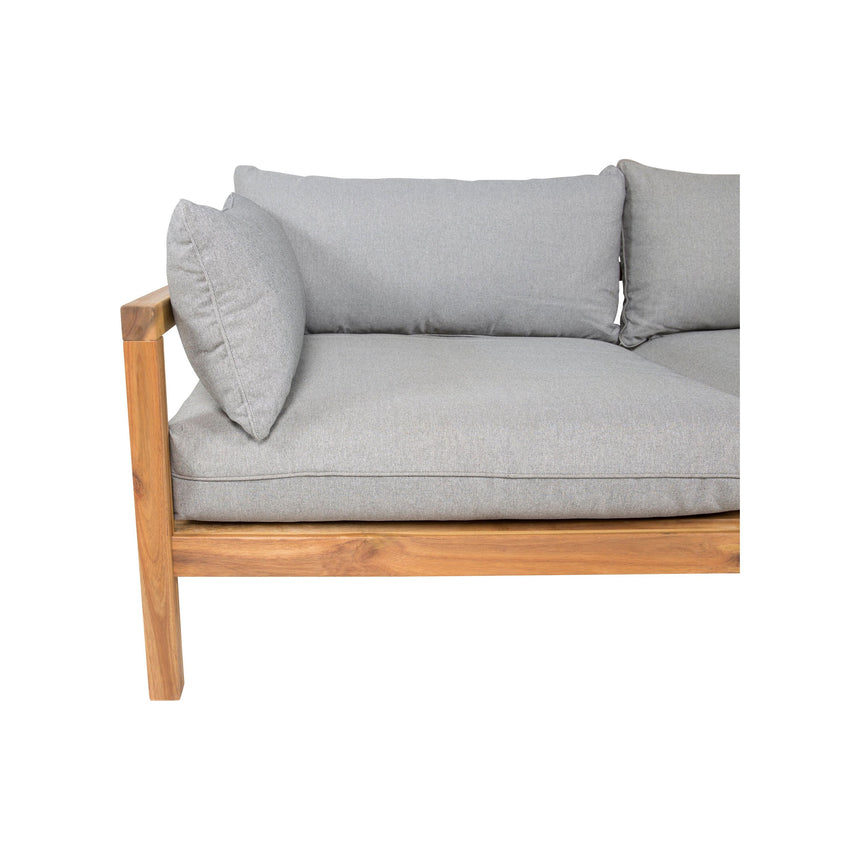 Marion 2-Sitzer Doppelsofabank - Grauer Stoff / Akazie - ZEN ZONE Furniture