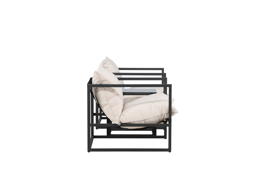 Messina Lounge Set Schwarz/Beige - ZEN ZONE Furniture