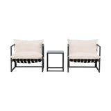 Messina Lounge Set Schwarz/Beige