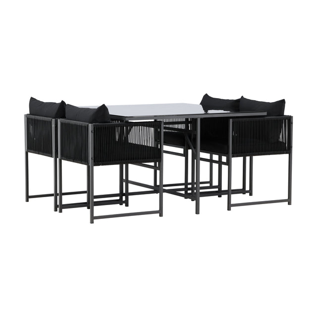 Noto Esstischset Schwarz / Schwarz - ZEN ZONE Furniture
