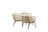 Ortigia Lounge Set Schwarz / Natur Rattan