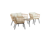 Ortigia Lounge Set Schwarz / Natur Rattan