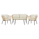 Ortigia Lounge Set Schwarz / Natur Rattan