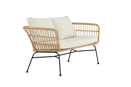 Isola Lounge Sofa Schwarz / Natur Rattan - ZEN ZONE Furniture