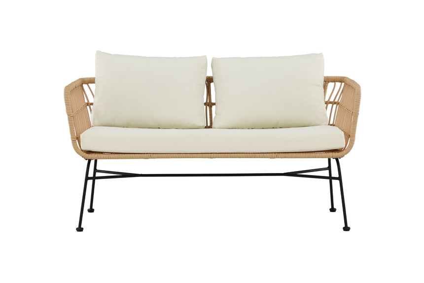 Isola Lounge Sofa Schwarz / Natur Rattan - ZEN ZONE Furniture