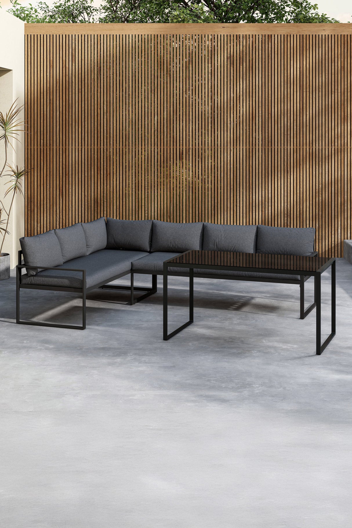 Zingaro Ecksofa-Set Schwarz / Grau