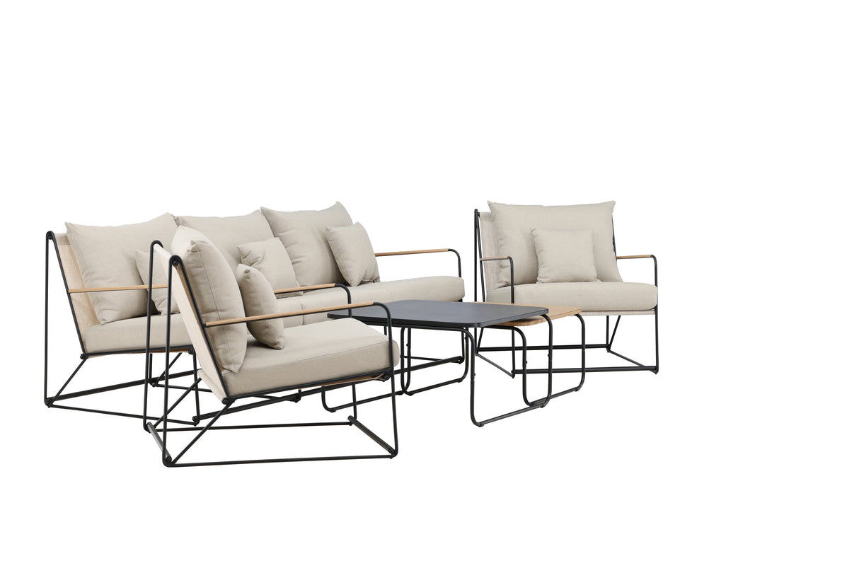 Palazzo Sofa Set Schwarz / Beige