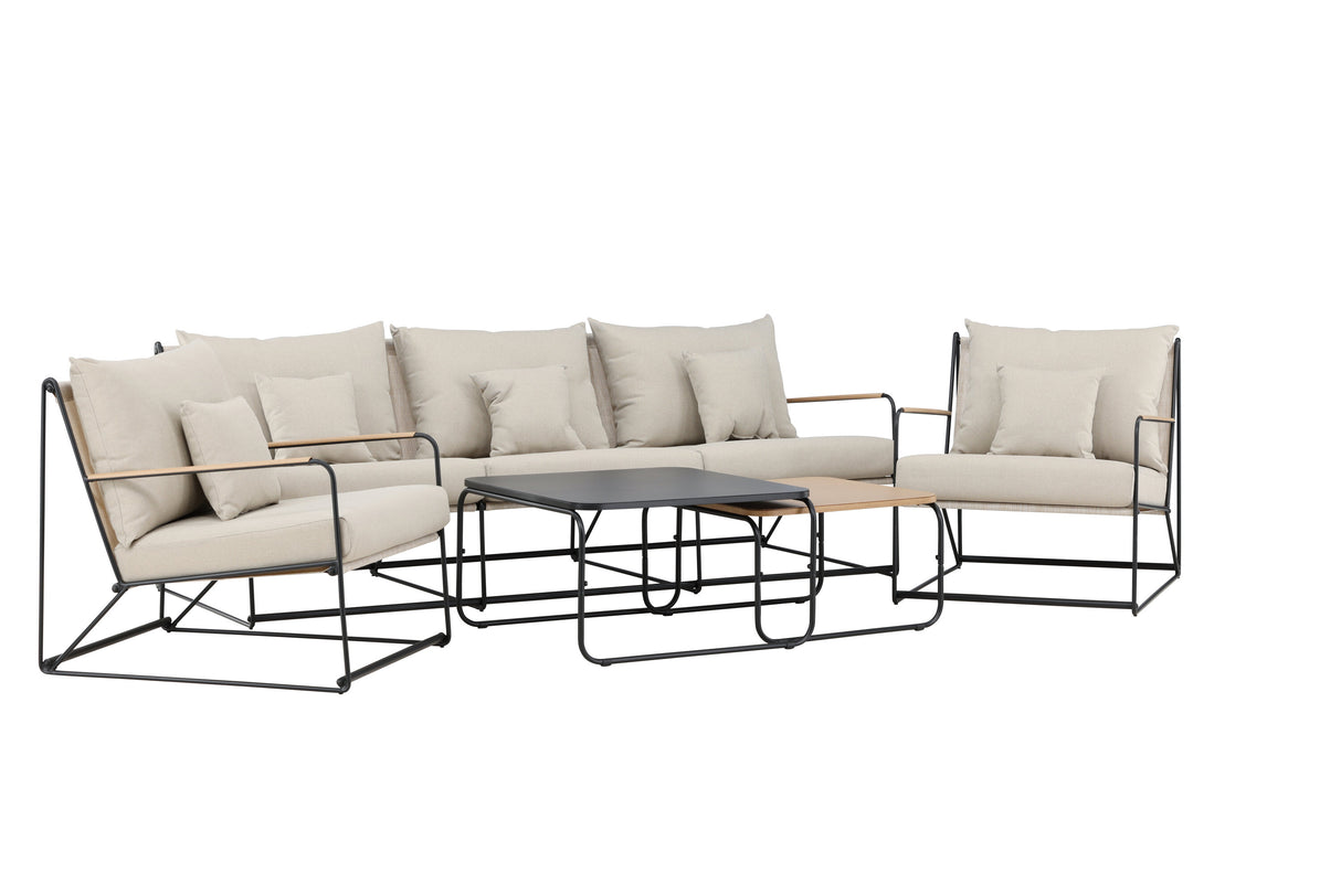 Palazzo Sofa Set Schwarz / Beige
