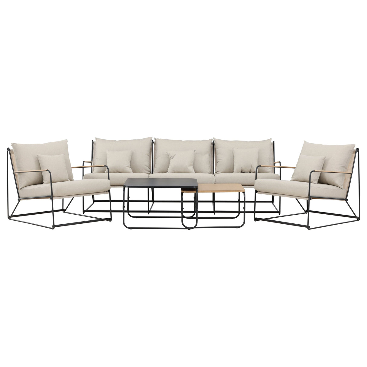 Palazzo Sofa Set Schwarz / Beige