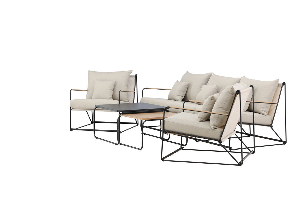 Palazzo Sofa Set Schwarz / Beige