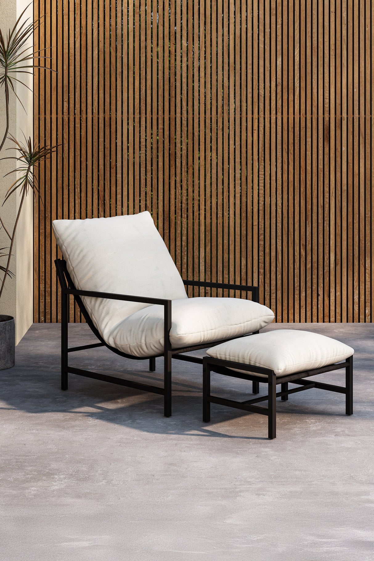 Corso Lounge Chair Schwarz / Beige