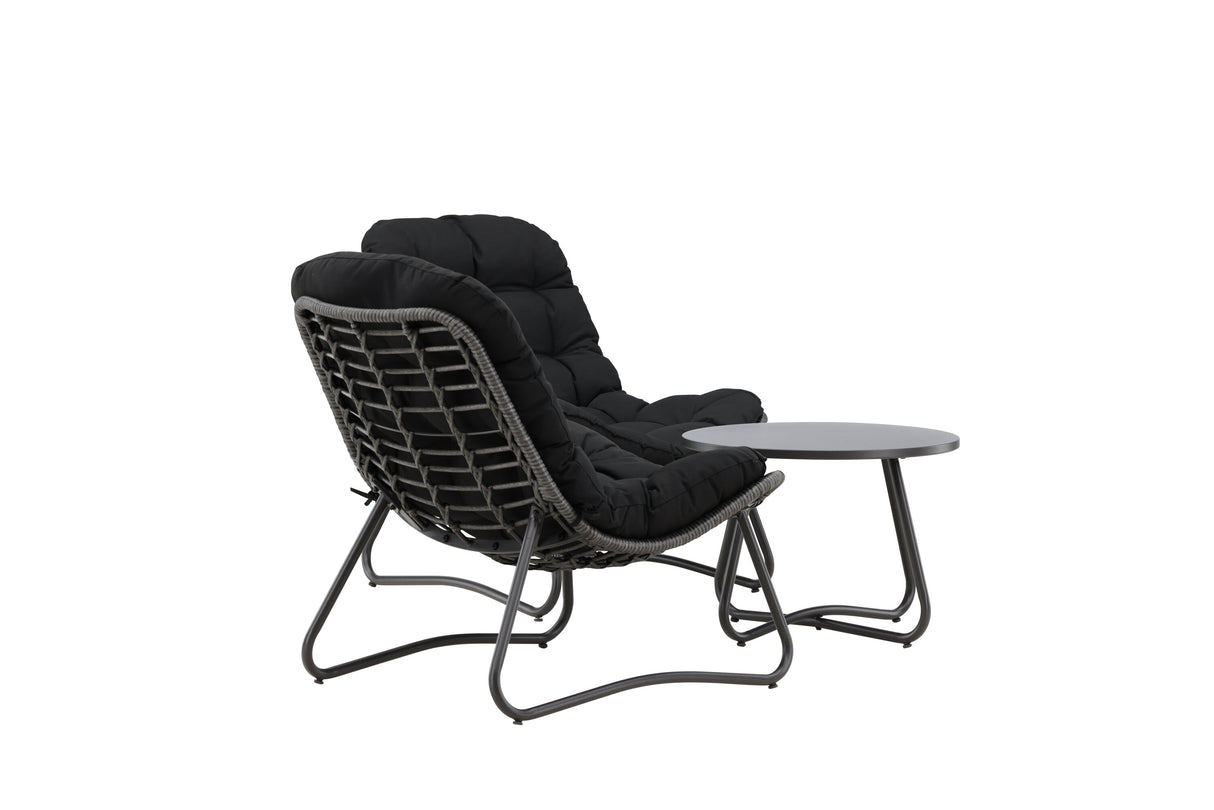 Cala Lounge Set Grau / Schwarz