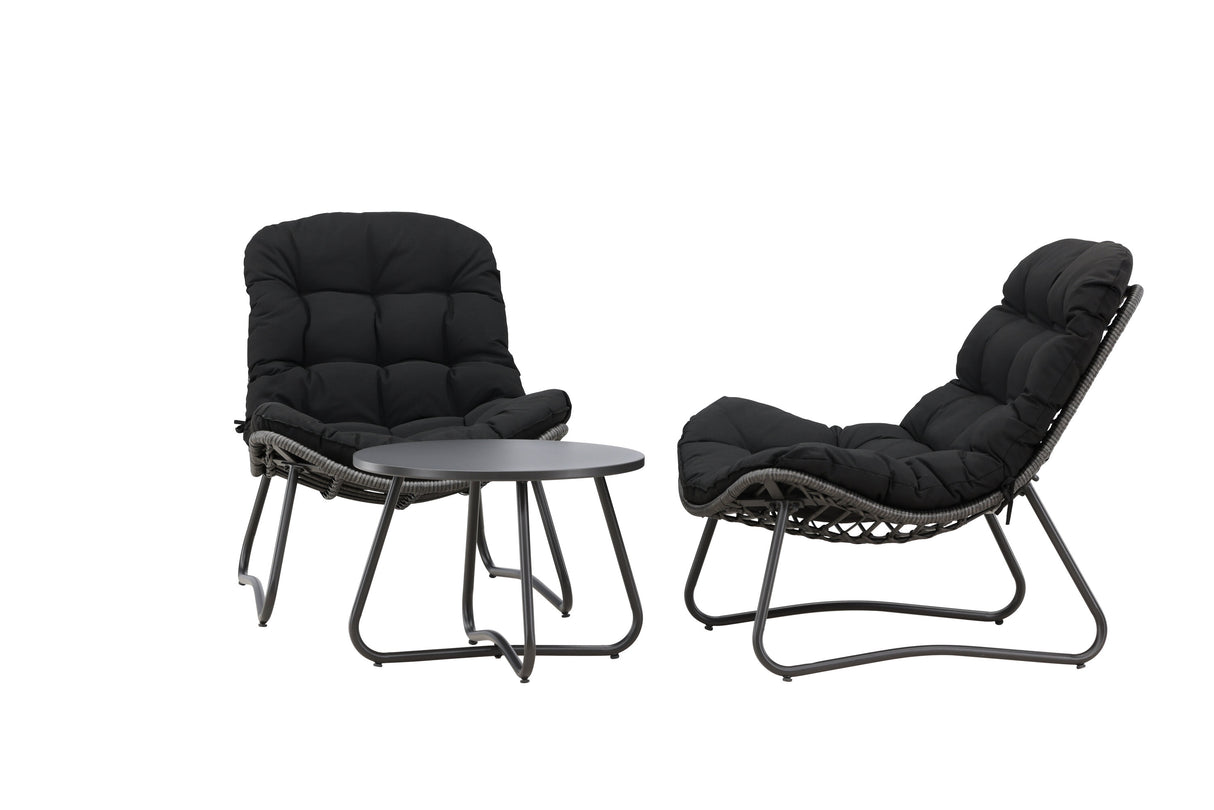 Cala Lounge Set Grau / Schwarz