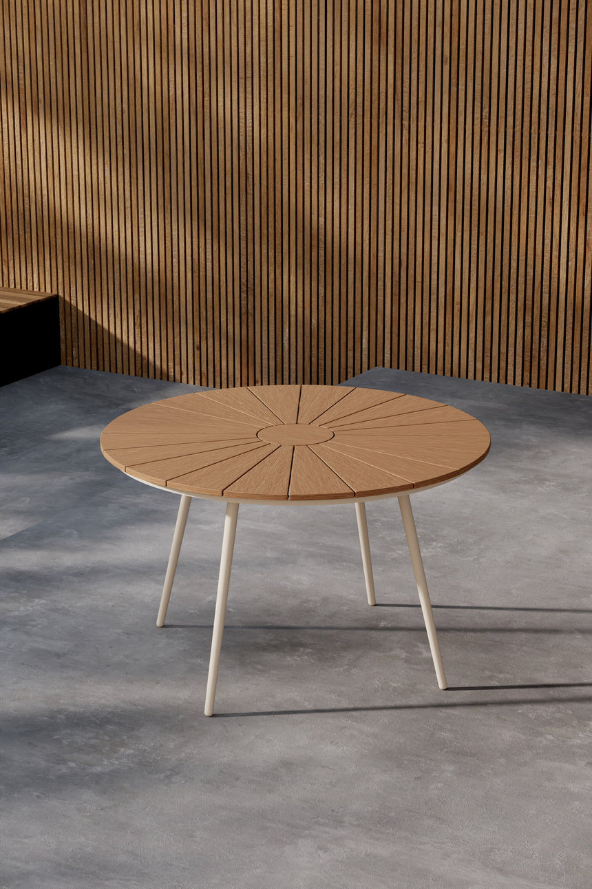 San Vito Esstisch Beige / Holz 120x120 - ZEN ZONE Furniture