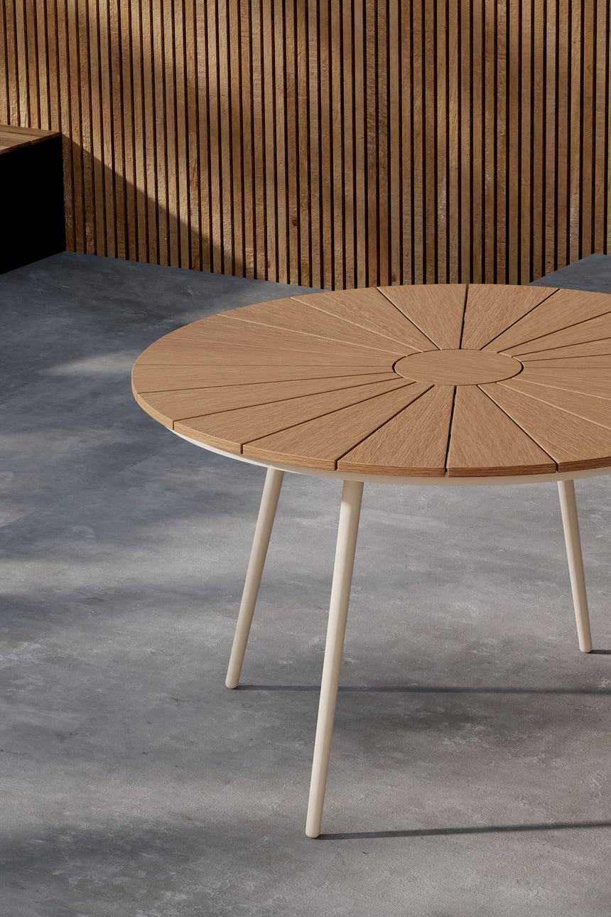 San Vito Esstisch Beige / Holz 120x120 - ZEN ZONE Furniture