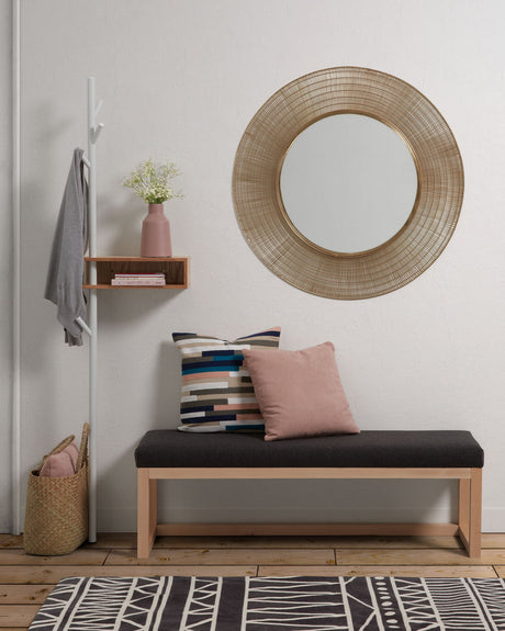 Polsterbank Loya in Schwarz aus massivem Buchenholz 128 cm - ZEN ZONE Furniture
