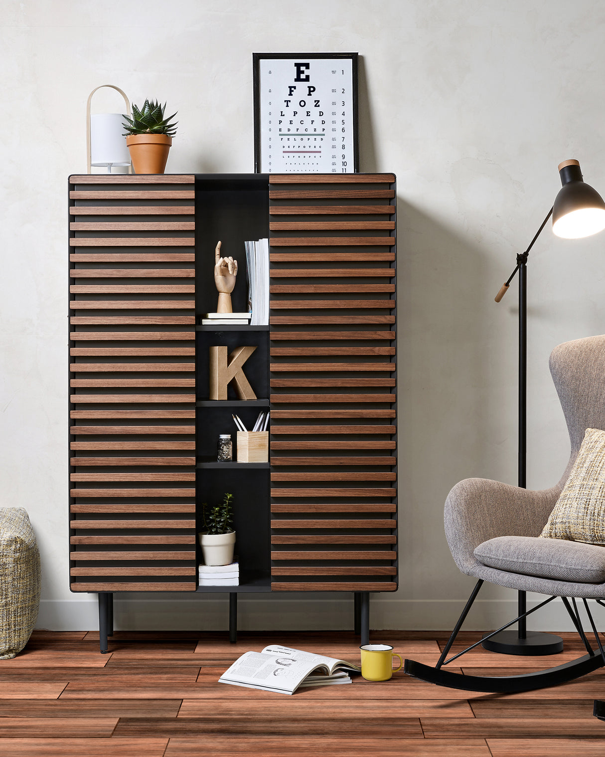 Kesia Regal mit Walnussfurnier 105 x 155 cm - ZEN ZONE Furniture