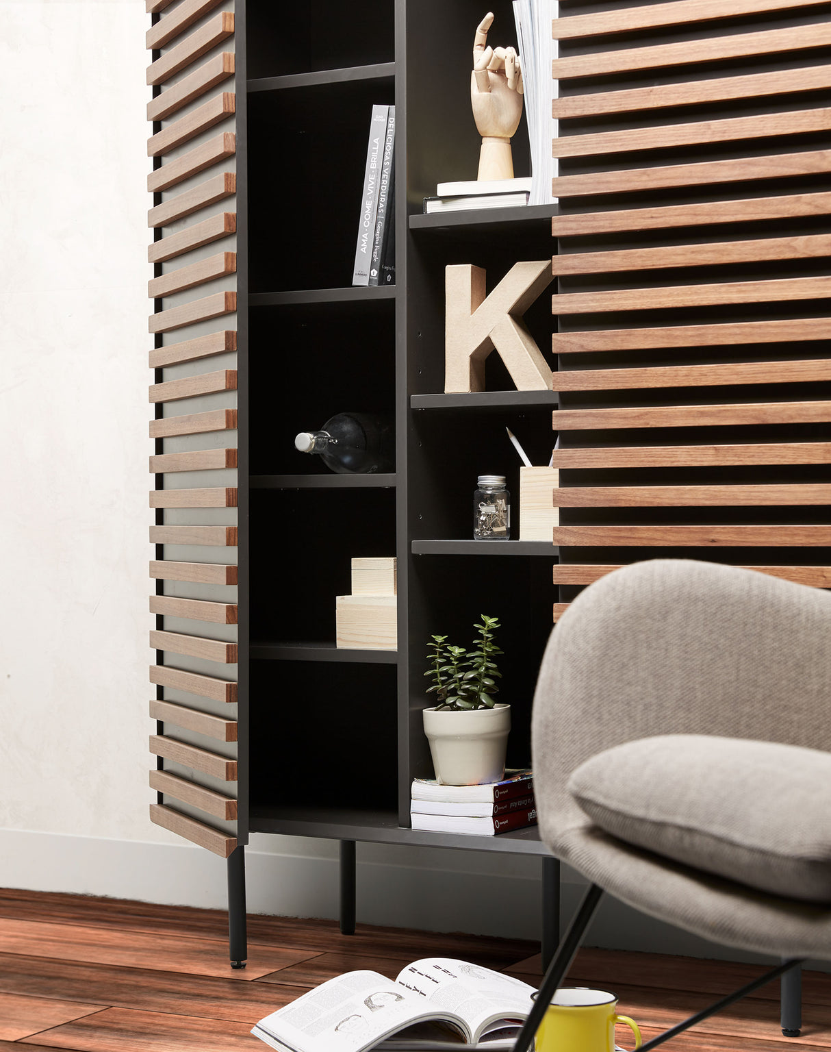 Kesia Regal mit Walnussfurnier 105 x 155 cm - ZEN ZONE Furniture