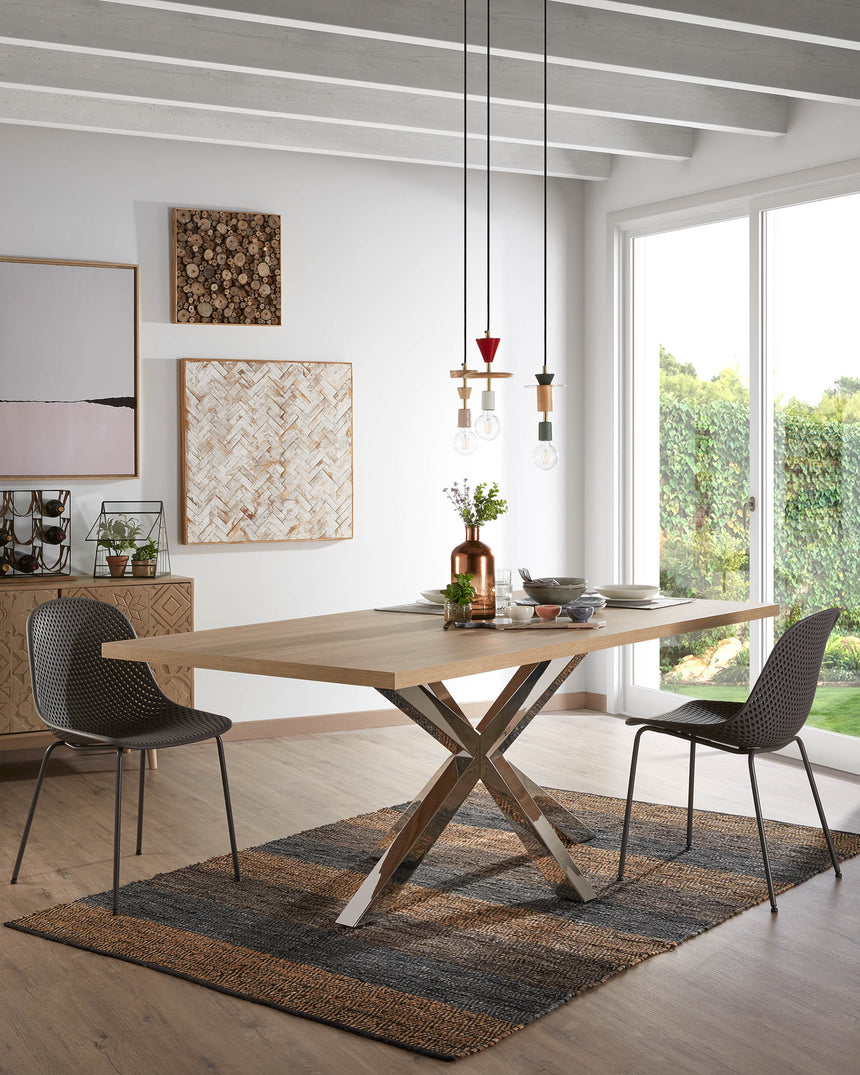 Argo Tisch 160 x 100 cm mit Melamin natur und Edelstahlbeinen - ZEN ZONE Furniture