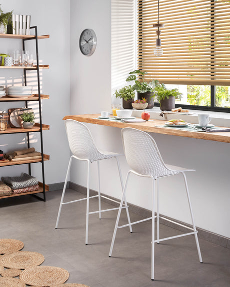 Outdoor Hocker Quinby weiß Höhe 75 cm - ZEN ZONE Furniture