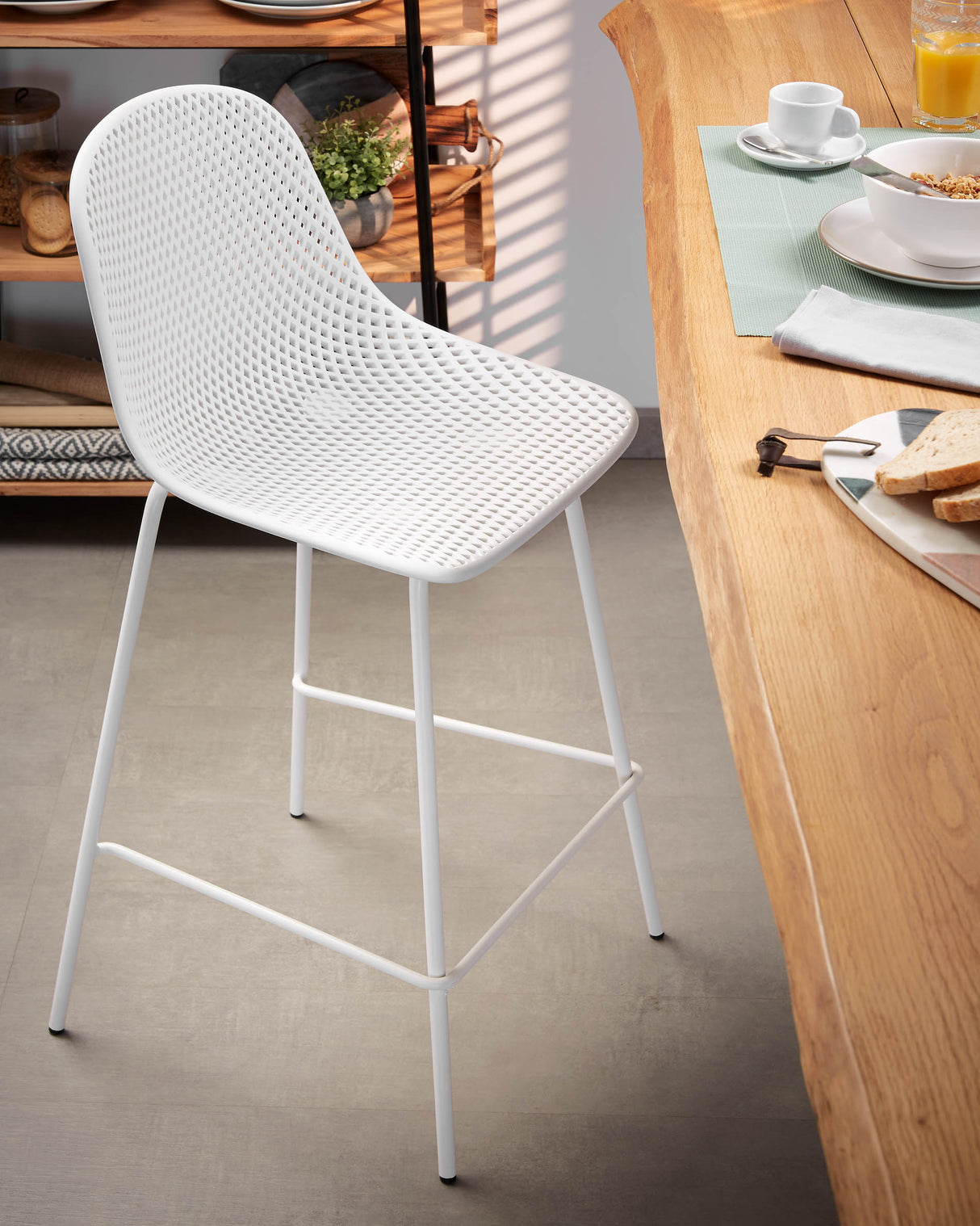 Outdoor Hocker Quinby weiß Höhe 75 cm - ZEN ZONE Furniture