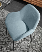 Konna Stuhl in Hellblau mit schwarz lackierten Stahlbeinen - ZEN ZONE Furniture