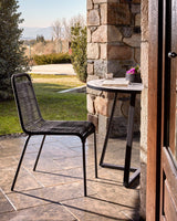 Lambton stapelbarer Stuhl aus schwarzem Seil und Stahl mit schwarzem Finish - ZEN ZONE Furniture