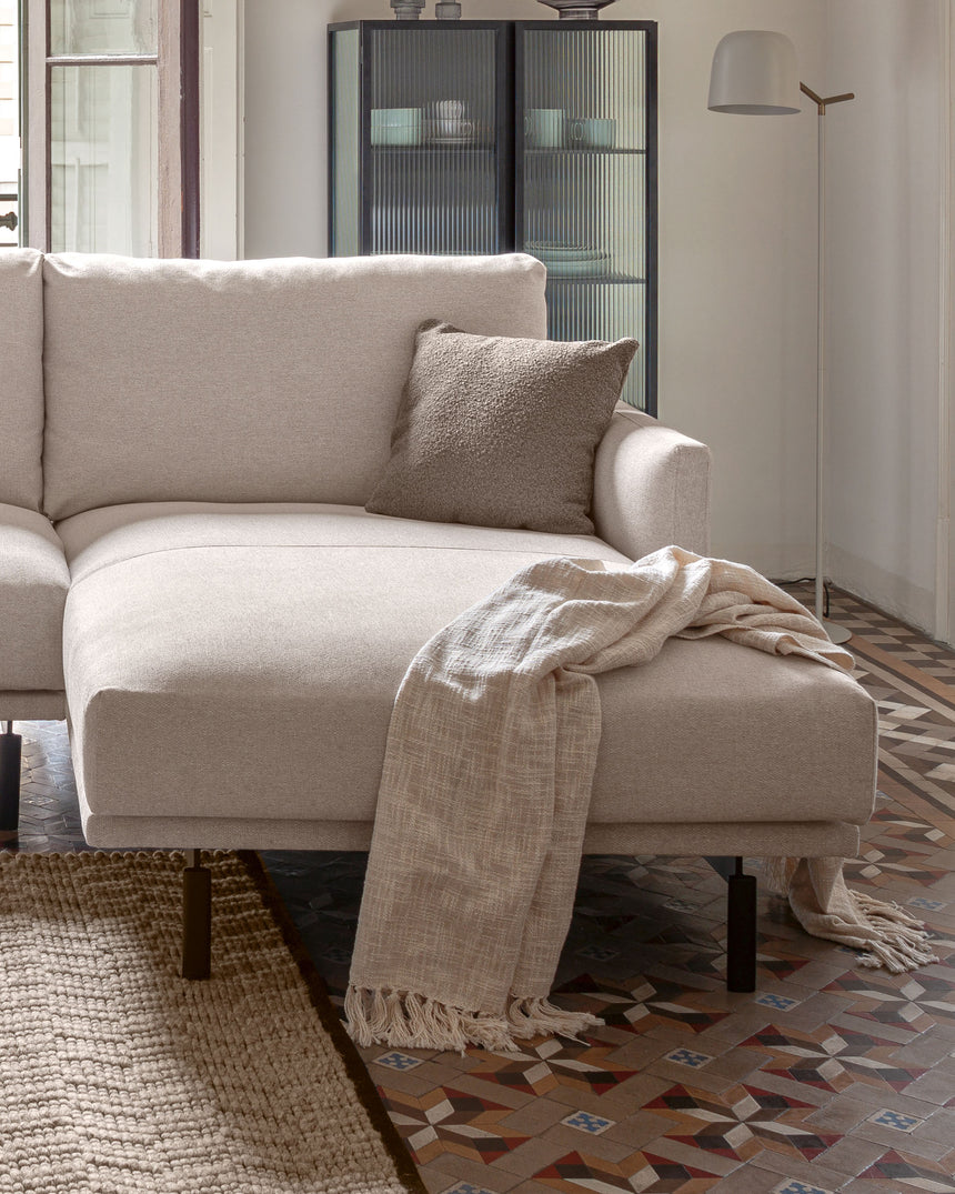 Galene 4-Sitzer Sofa beige mit Chaiselongue rechts 314 cm - ZEN ZONE Furniture