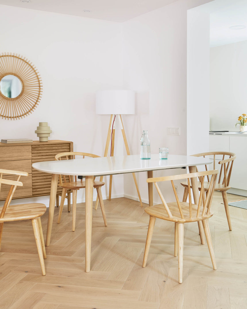 Trise Stuhl DM und massives Kautschukholz lackiert natur - ZEN ZONE Furniture