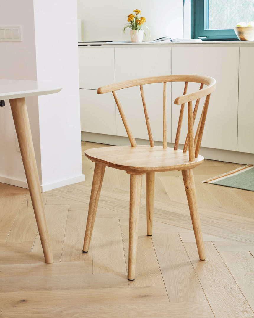 Trise Stuhl DM und massives Kautschukholz lackiert natur - ZEN ZONE Furniture