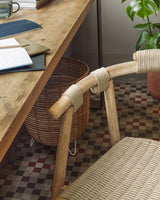 Majela stapelbarer Stuhl aus massivem Eukalyptusholz mit Finish Eichen-Optik und beigem Seil FSC 100% - ZEN ZONE Furniture