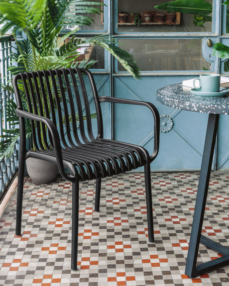 Stapelbarer Outdoor Stuhl Isabellini schwarz - ZEN ZONE Furniture