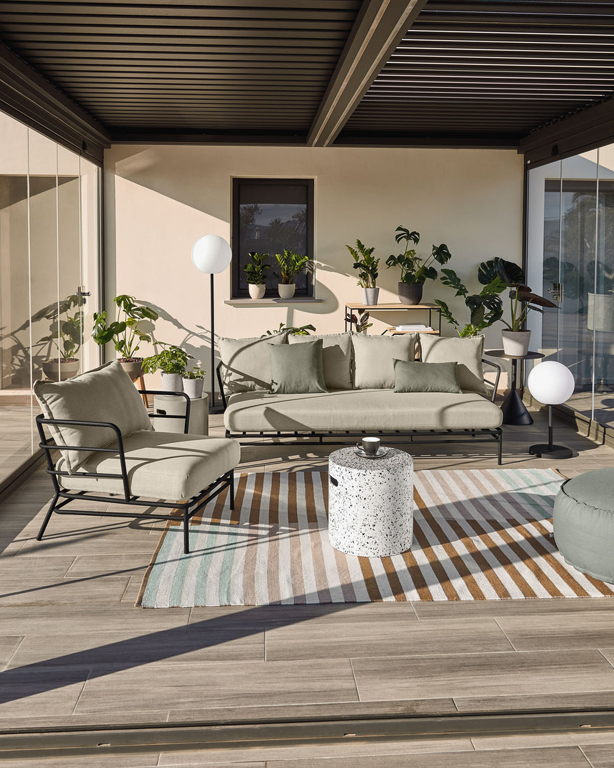 Mareluz 3-Sitzersofa aus schwarzem Stahl 197 cm - ZEN ZONE Furniture