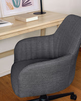 Madina Schreibtischstuhl dunkelgrau mit Beinen aus Stahl in Mattschwarz - ZEN ZONE Furniture