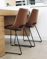 Zahara Stuhl Kunstleder Braun - ZEN ZONE Furniture