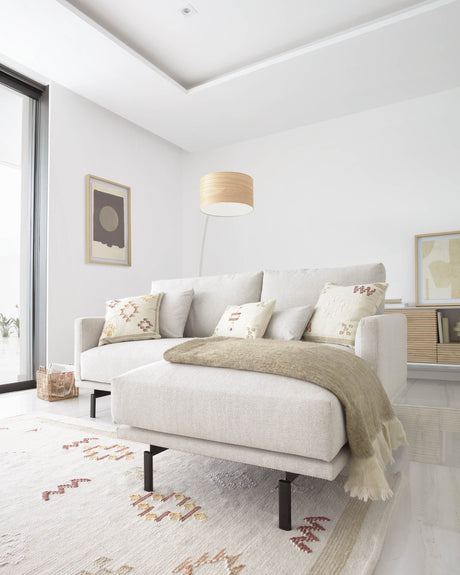 Galene 3-Sitzer Sofa beige mit Chaiselongue rechts 214 cm - ZEN ZONE Furniture