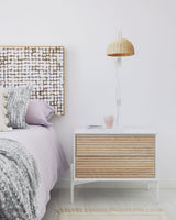 Damila Wandlampe aus Metall weiß und Rattan mit natürlichem Finish - ZEN ZONE Furniture