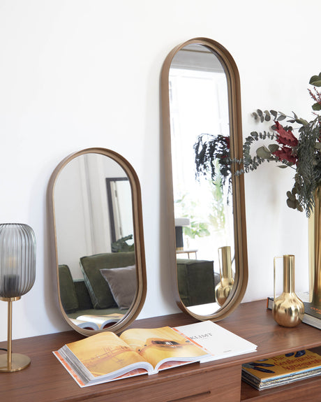 Hestia Tischlampe aus Metall mit Messing-Finish und grauem Glas - ZEN ZONE Furniture