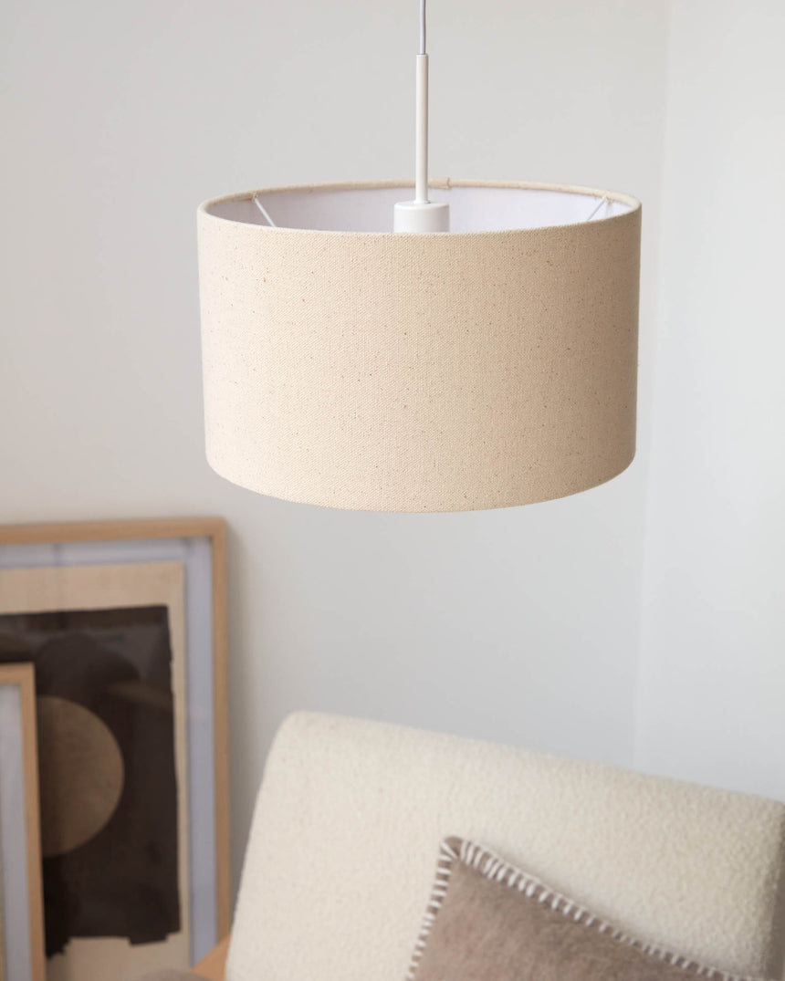 Nazli kleiner Lampenschirm aus Leinen mit beigem Finish Ø 40 cm - ZEN ZONE Furniture