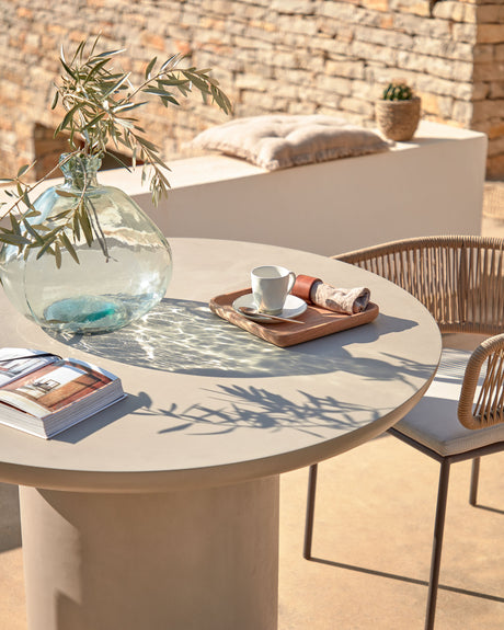 Taimi runder Gartentisch aus Zement Ø 110 cm - ZEN ZONE Furniture
