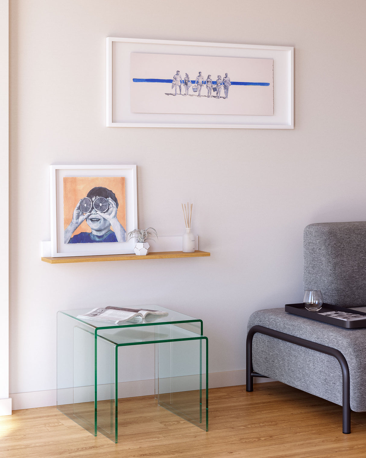 Burano Set aus 2 Satztischen aus Glas - ZEN ZONE Furniture